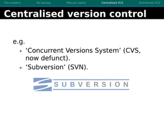 A brief introduction to version control systems | PPT