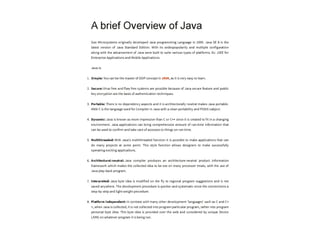 A brief Overview of Java | PPT