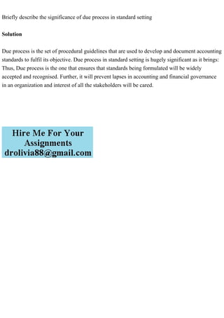 Briefly describe the significance of due process in standard 