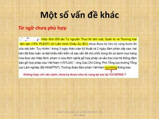 Một số vấn đề khác
FLEGT-VPA online từ 1/2010-10/2014 - Vũ
Anh Minh
Từ ngữ chưa phù hợp
 