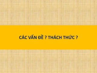 CÁC VẤN ĐỀ ? THÁCH THỨC ?
 