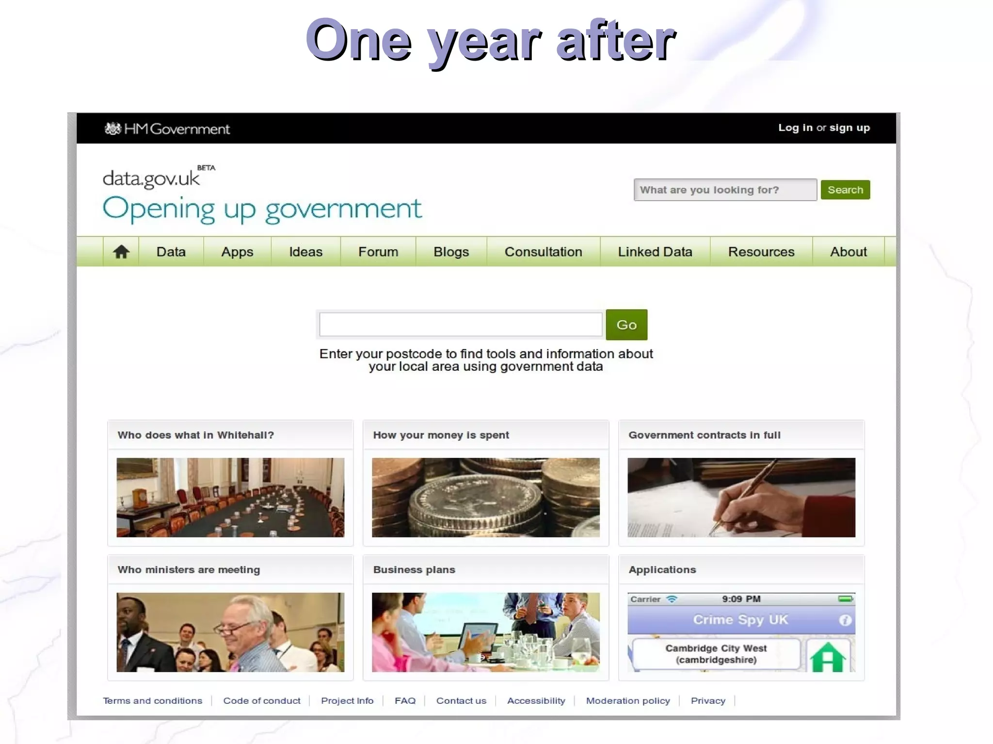 One year after
 