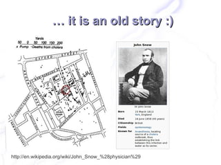 … it is an old story :)




http://en.wikipedia.org/wiki/John_Snow_%28physician%29
 