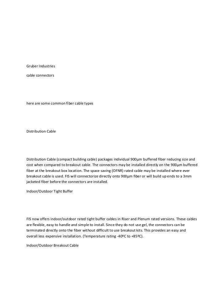 Brief over view of fiber optic cable advantages over copper