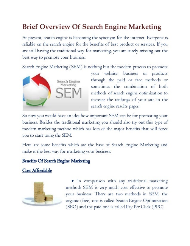 Brief overview of search engine marketing