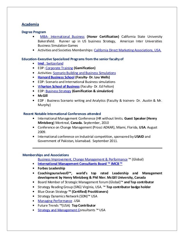 memberships on resumes