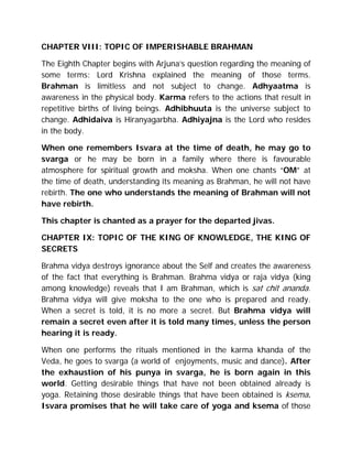 Brief summary gita | PDF