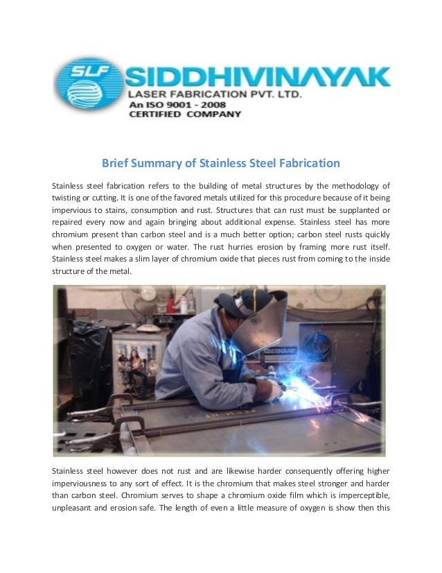 Brief Summary of Stainless Steel Fabrication