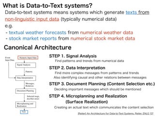 Text System Overview Brief survey of data-to-text systems | PDF