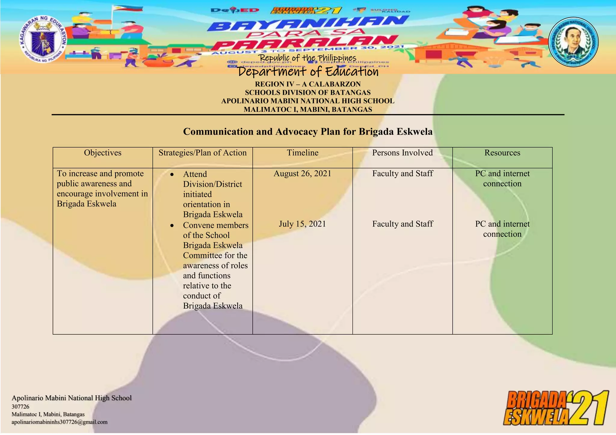 Brigada Committee Brigada Action Plan.docx