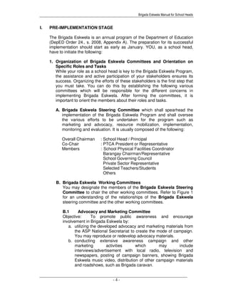 Brigada Committee Brigada Eskwela Manual | PDF