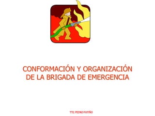 CONFORMACIÓN Y ORGANIZACIÓN
DE LA BRIGADA DE EMERGENCIA
TTE. PEDROPATIÑO
 