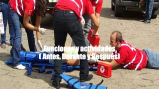 Funciones y actividades
( Antes, Durante y Después)
 