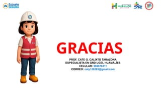 GRACIAS
PROF. CATE G. CALIXTO TARAZONA
ESPECIALISTA EN GRD UGEL HUAMALÍES
CELULAR: 969676311
CORREO: caty120285@gmail.com
 