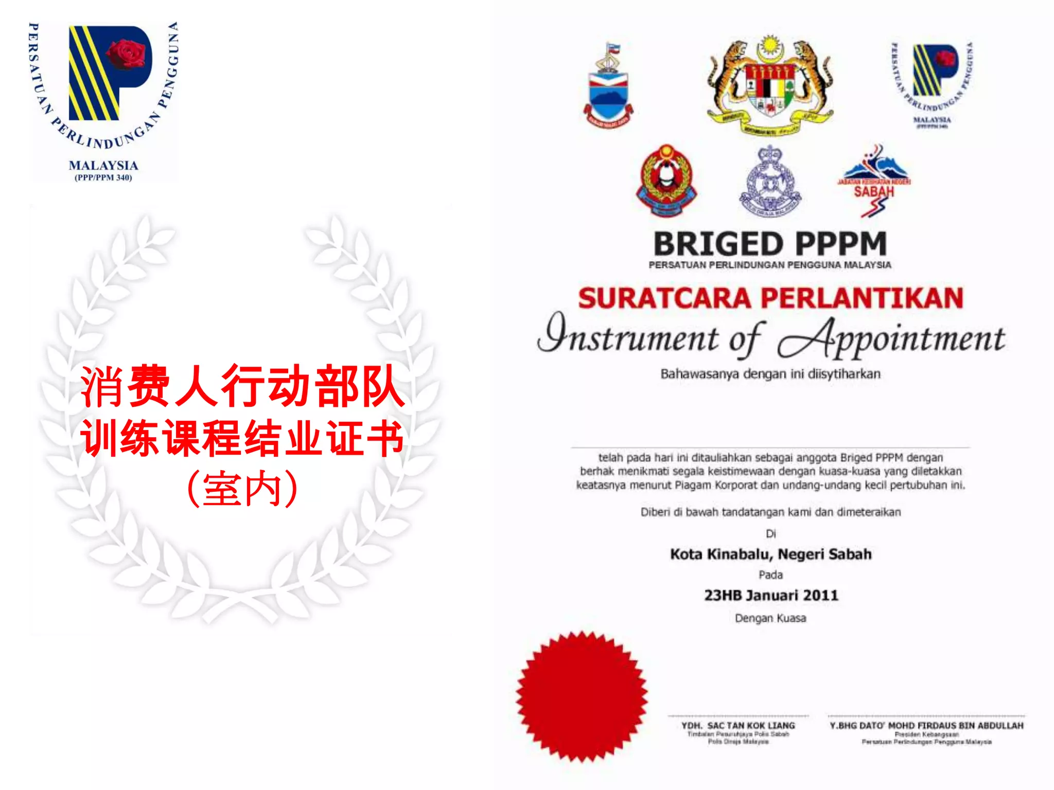 消费人行动部队各级官员的队员身份证