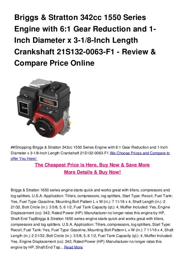 Briggs Stratton 342cc Series Engine