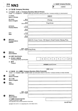 Brightest Resources HK Corporate Records