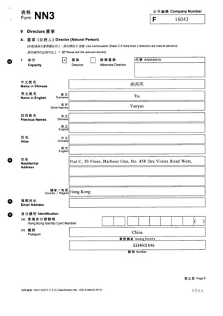 Brightest Resources HK Corporate Records