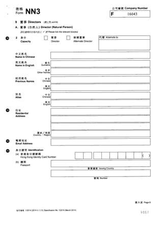 Brightest Resources HK Corporate Records