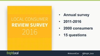 @Bright_loca#InboundCon
• Annual survey
• 2011-2016
• 2000 consumers
• 15 questions
 