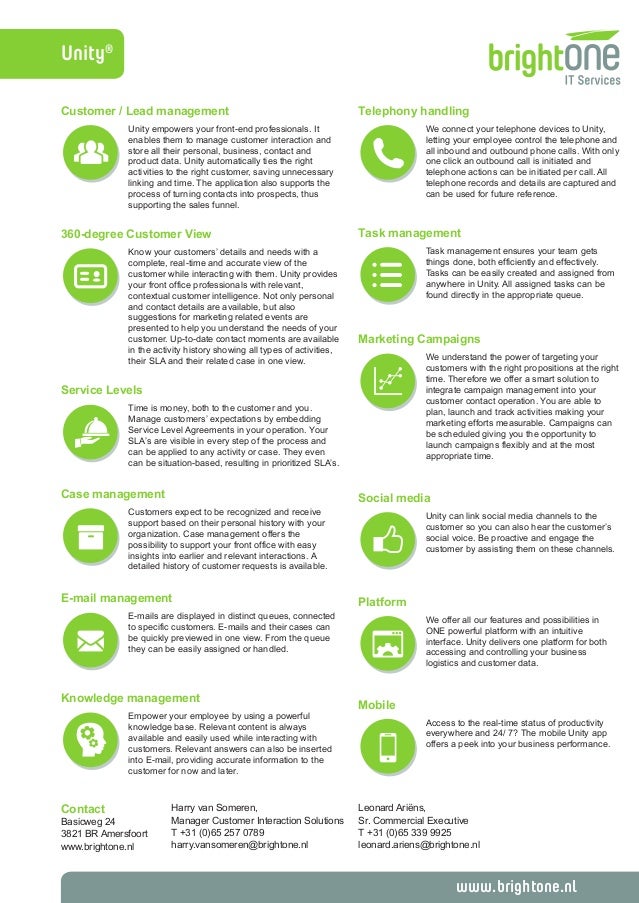 Brightone Unity A Microsoft Based Contact Center Solution