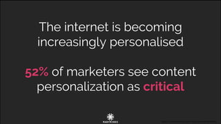 The internet is becoming
increasingly personalised
52% of marketers see content
personalization as critical
http://convers...