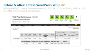 25 @peakaceag pa.ag
Before & after: a fresh WordPress setup #2
HTTP, no HTTP/2, Twenty Seventeen theme (1x CSS, 8x JS, cus...