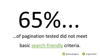 @Adoublegent brightonSEO
…of pagination tested did not meet
basic search-friendly criteria.
 