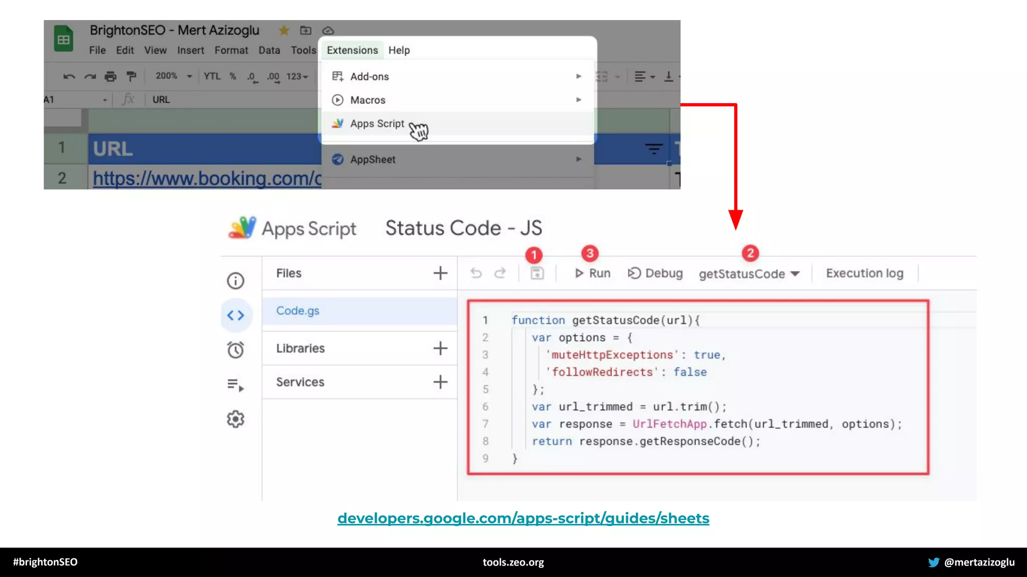 developers.google.com/apps-script/guides/sheets
#brightonSEO @mertazizoglu
tools.zeo.org
 
