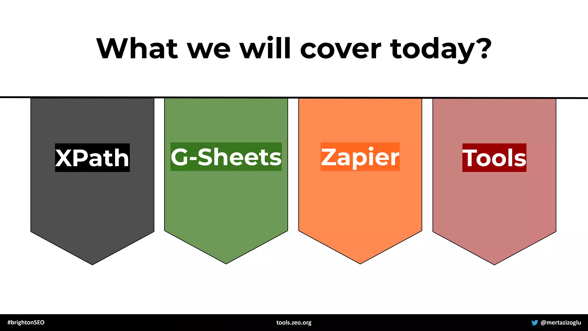 Tools
Zapier
G-Sheets
XPath
What we will cover today?
#brightonSEO @mertazizoglu
tools.zeo.org
 