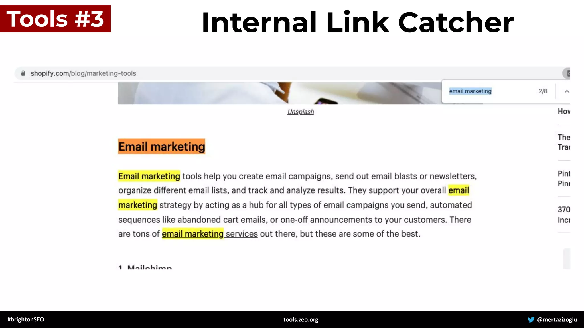 #brightonSEO @mertazizoglu
tools.zeo.org
Tools #3 Internal Link Catcher
 