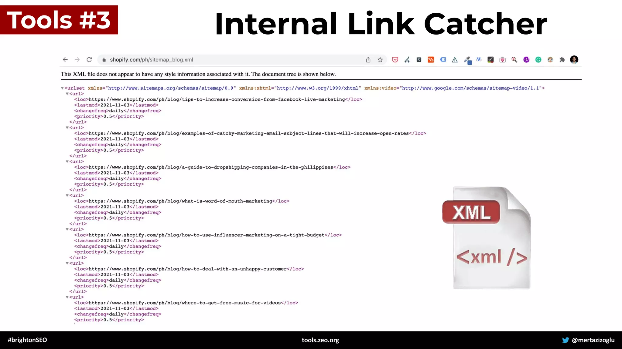 #brightonSEO @mertazizoglu
tools.zeo.org
Tools #3 Internal Link Catcher
 