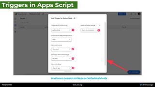 developers.google.com/apps-script/guides/sheets
#brightonSEO @mertazizoglu
tools.zeo.org
Triggers in Apps Script
 