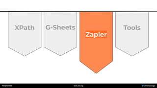 Tools
Zapier
G-Sheets
XPath
#brightonSEO @mertazizoglu
tools.zeo.org
 