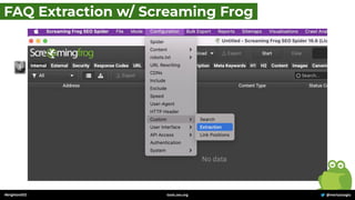 #brightonSEO @mertazizoglu
tools.zeo.org
FAQ Extraction w/ Screaming Frog
 