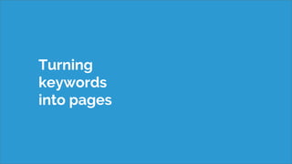Turning
keywords
into pages
 