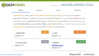 MACHINE LEARNING TOOLS
@rvtheverett#BrightonSEOhttps://cloud.google.com/natural-language/
 