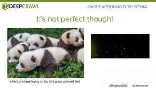 It’s not perfect though!
@rvtheverett#BrightonSEO
IMAGE CAPTIONING WITH PYTHIA
 