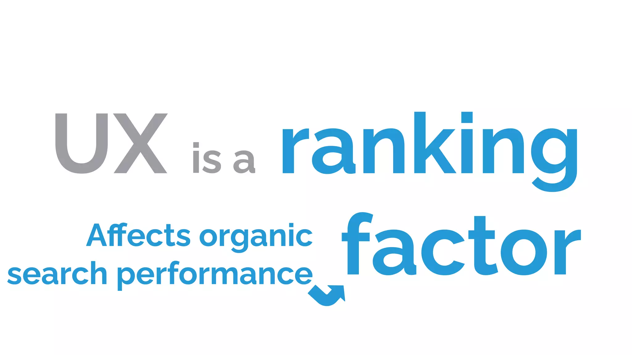 UX is a ranking
factor
Aﬀects organic
search performance
 