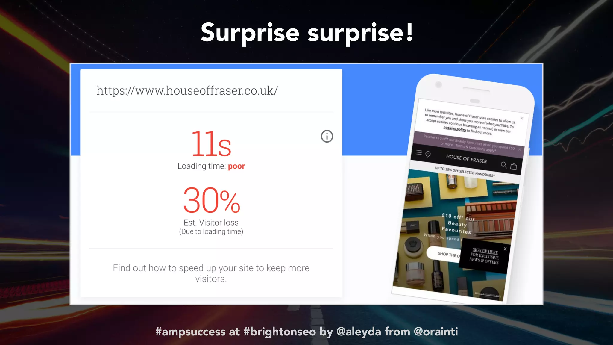 #ampsuccess at #brightonseo by @aleyda from @orainti
Surprise surprise!
#ampsuccess at #brightonseo by @aleyda from @orainti
 