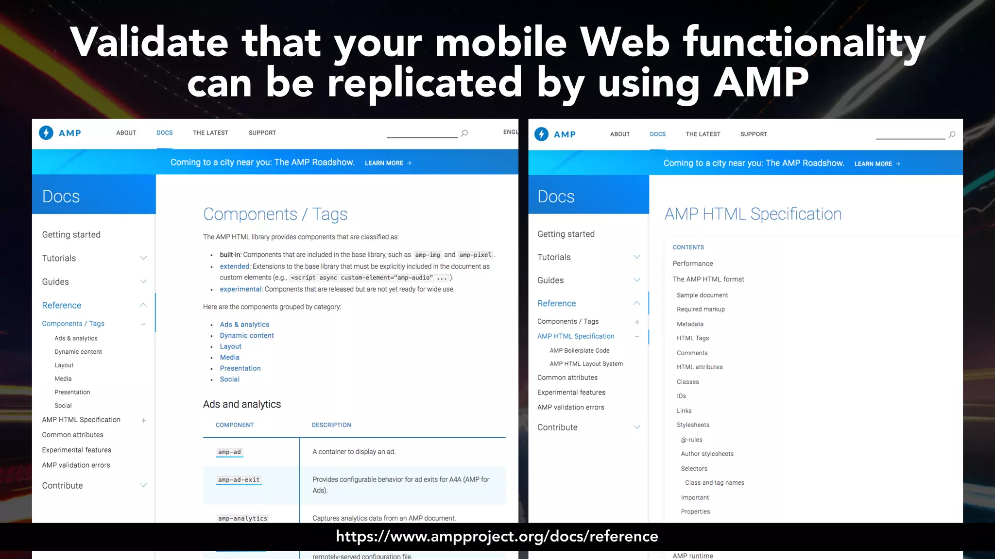 #ampsuccess at #brightonseo by @aleyda from @orainti#ampsuccess at #brightonseo by @aleyda from @orainti
Validate that your mobile Web functionality  
can be replicated by using AMP
https://www.ampproject.org/docs/reference
 