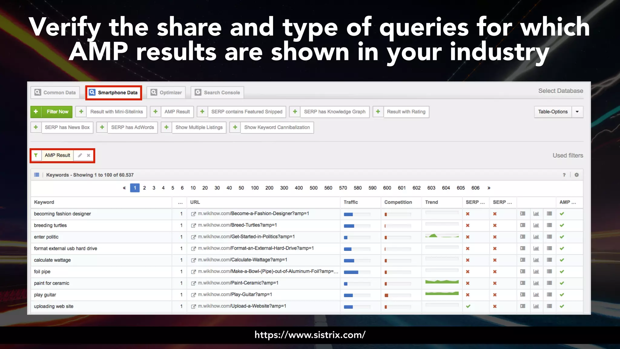 #ampsuccess at #brightonseo by @aleyda from @orainti
Verify the share and type of queries for which
AMP results are shown in your industry
https://www.sistrix.com/
 