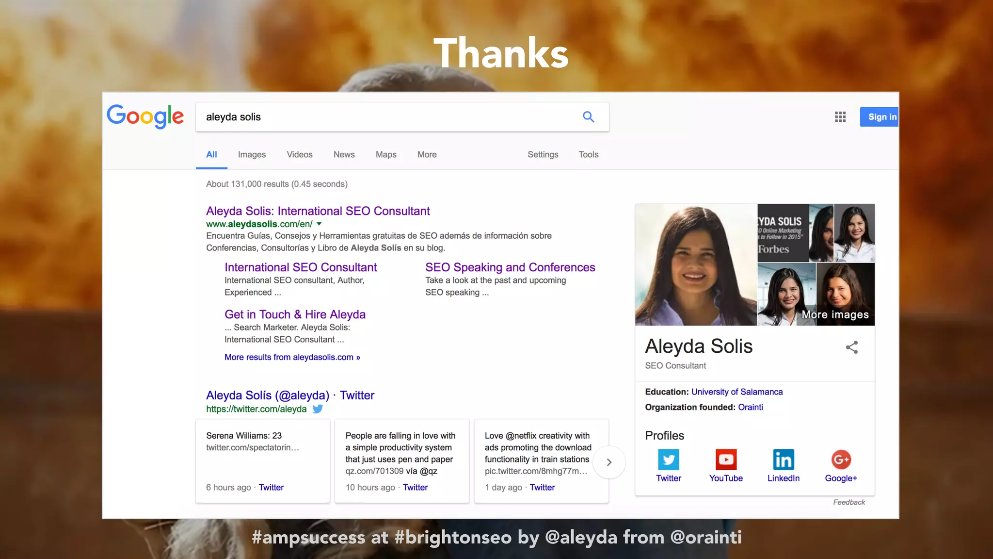 #ampsuccess at #brightonseo by @aleyda from @orainti#ampsuccess at #brightonseo by @aleyda from @orainti
Thanks
 