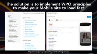#ampsuccess at #brightonseo by @aleyda from @orainti
The solution is to implement WPO principles  
to make your Mobile site to load fast
https://developers.google.com/speed/docs/insights/rules
 