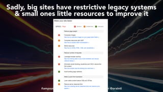 #ampsuccess at #brightonseo by @aleyda from @orainti
Sadly, big sites have restrictive legacy systems  
& small ones little resources to improve it
 