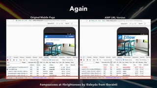 #ampsuccess at #brightonseo by @aleyda from @orainti
Again
Original Mobile Page AMP URL Version
 