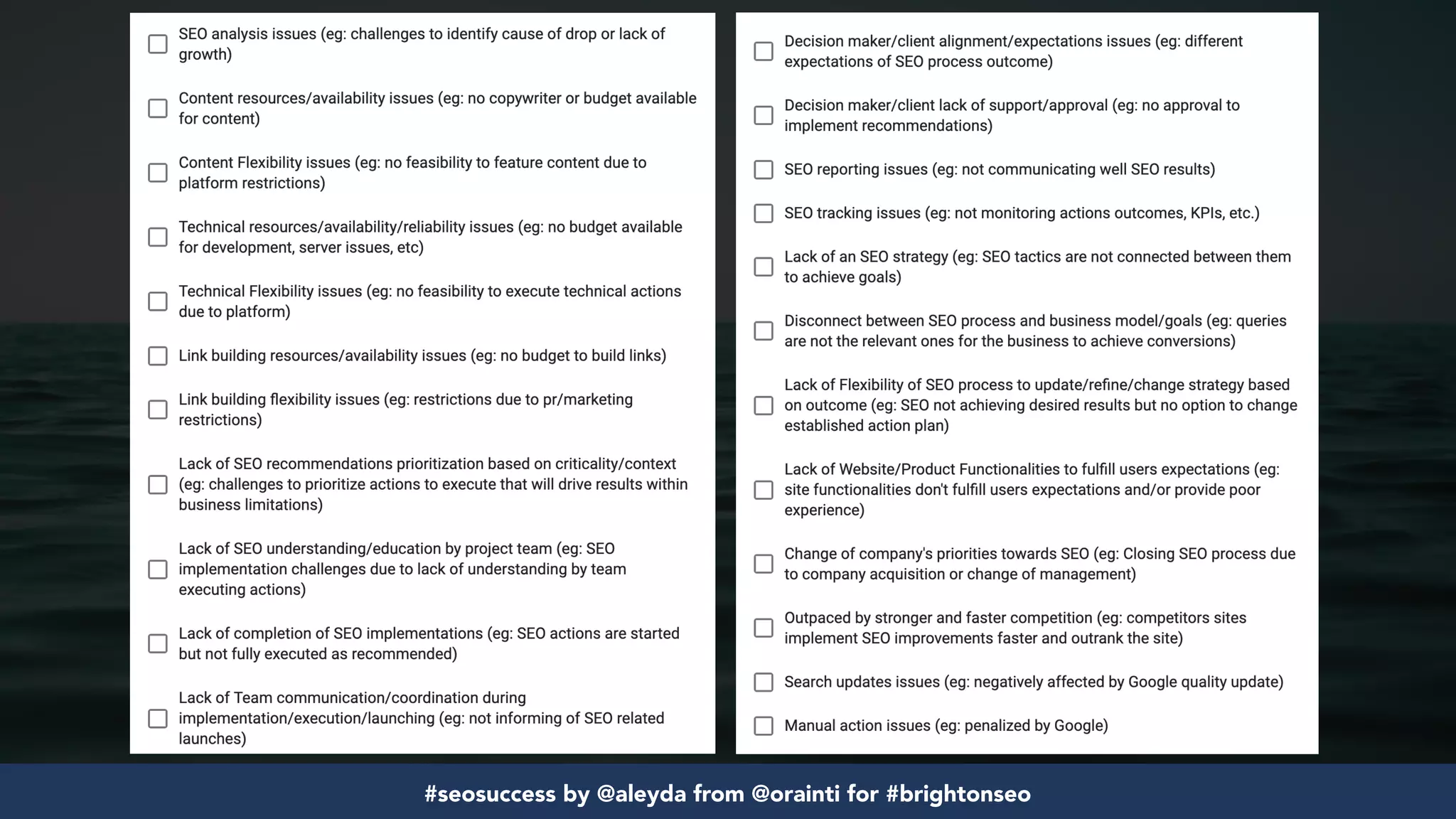 #seosuccess by @aleyda from @orainti for #brightonseo
 
