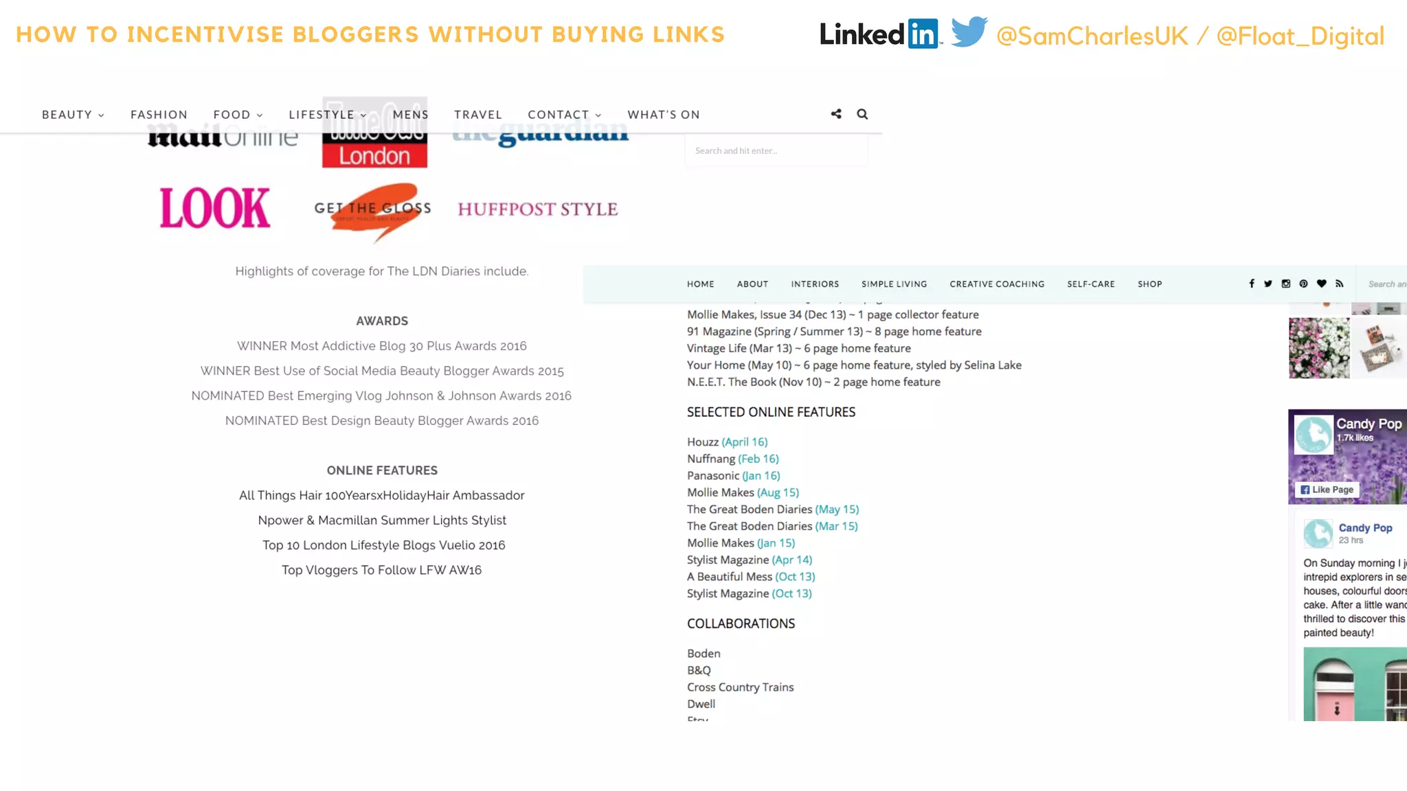 HOW TO INCENTIVISE BLOGGERS WITHOUT BUYING LINKS @SamCharlesUK / @Float_Digital
 