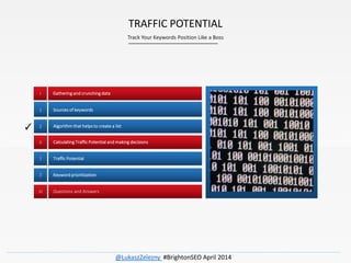 Algorithm that helps to create a list2
Traffic Potential1
Keyword prioritization2
✓
TRAFFIC POTENTIAL
Track Your Keywords ...