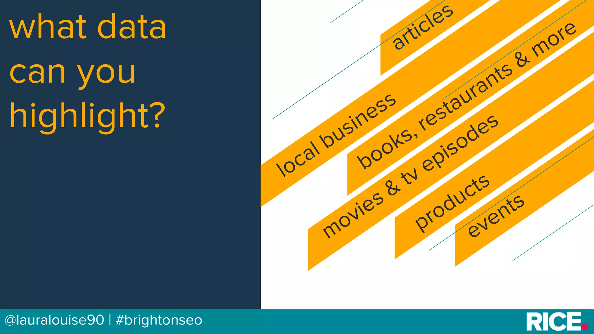 BRAUMGroup 24@lauralouise90 | #brightonseo
what data
can you
highlight?
 